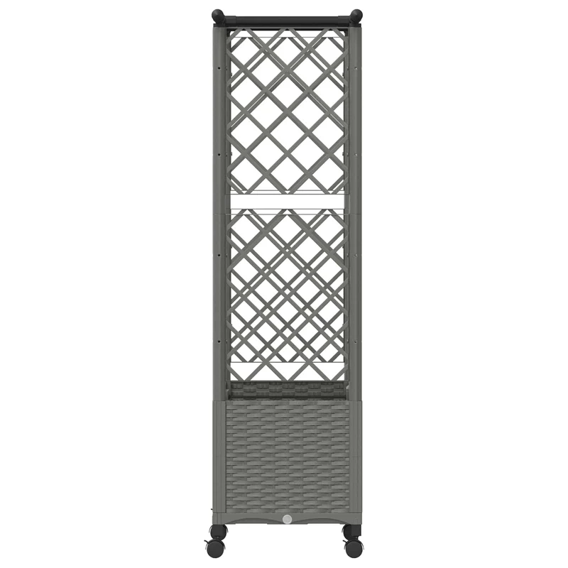 Cama Elevada Con Trellis Y Techo Gris Claro 124,5 X 40 X 142 Cm