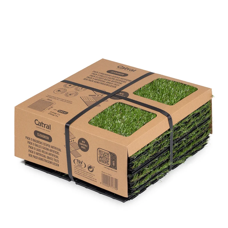 Pack 9 Baldosas Césped Artificial Clickgreen 30x30 Cm