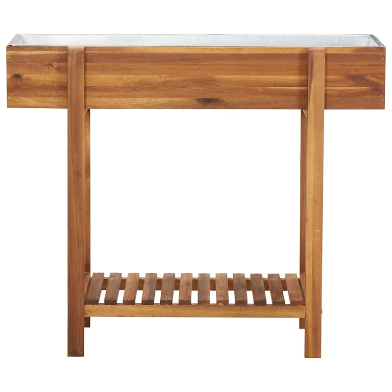 Arriate De Madera Maciza De Acacia Y Zinc