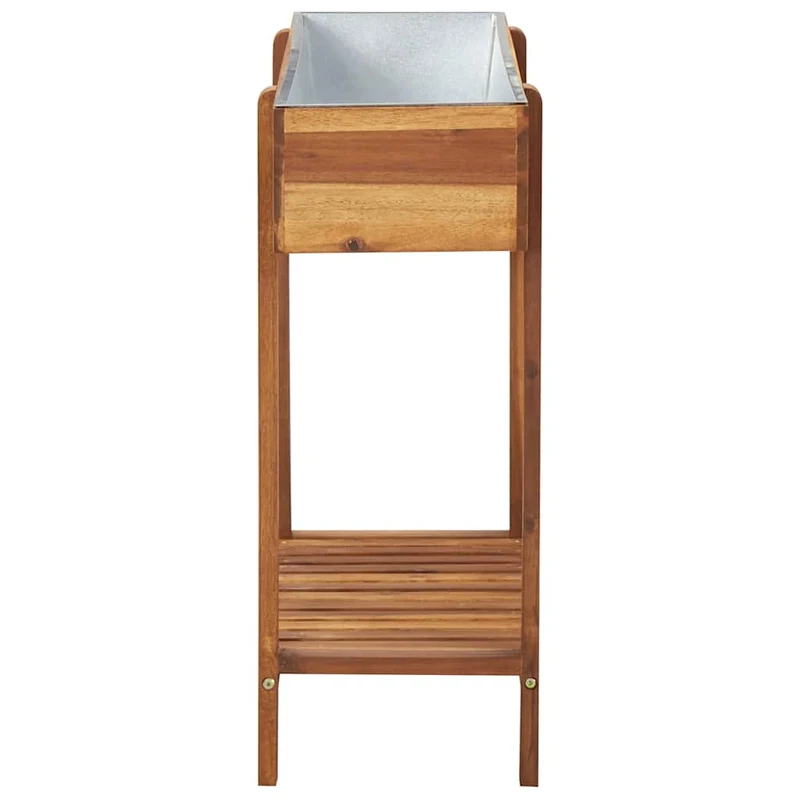 Arriate De Madera Maciza De Acacia Y Zinc