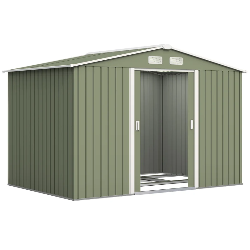 Outsunny Caseta De Jardín De Exterior 4,9 M² 277x195x192 Cm Verde Claro