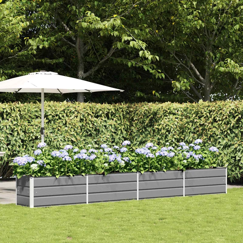 Jardinera Gris Claro 385 X 50 X 45 Cm Acero Galvanizado