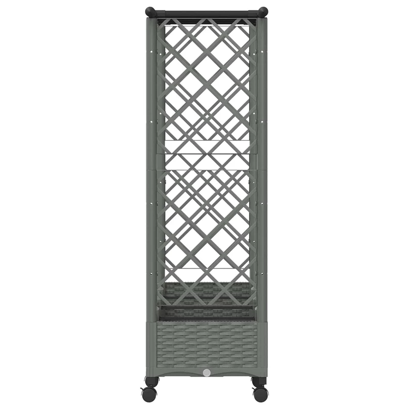 Cama Elevada Con Trellis Y Techo Gris Claro 203 X 40 X 127 Cm