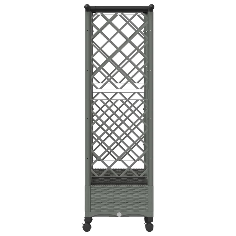 Cama Elevada Con Trellis Y Techo Gris Claro 164 X 40 X 127 Cm