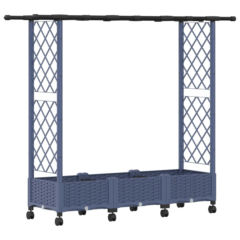 Cama Elevada Con Trellis Y Techo Gris 164 X 40 X 127 Cm Pp