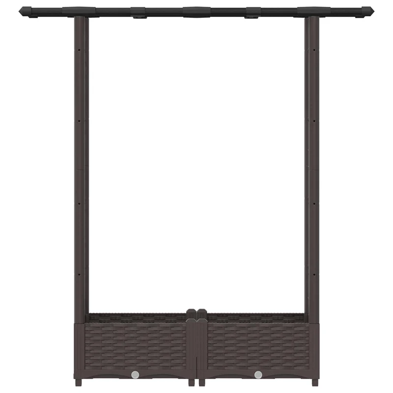 Cama Elevada Con Trellis Y Techo Marrón 122,5 X 40 X 121 Cm Pp