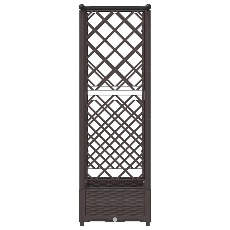 Cama Elevada Con Trellis Y Techo Marrón 122,5 X 40 X 121 Cm Pp