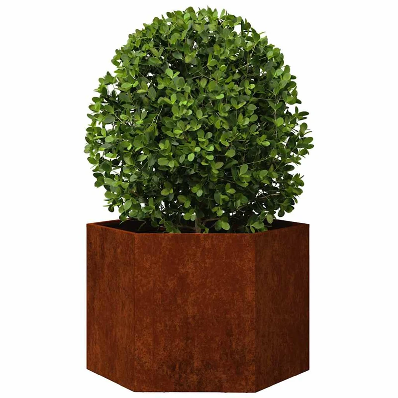 Jardinera De Acero Corten Oxidado 60x60x45 Cm