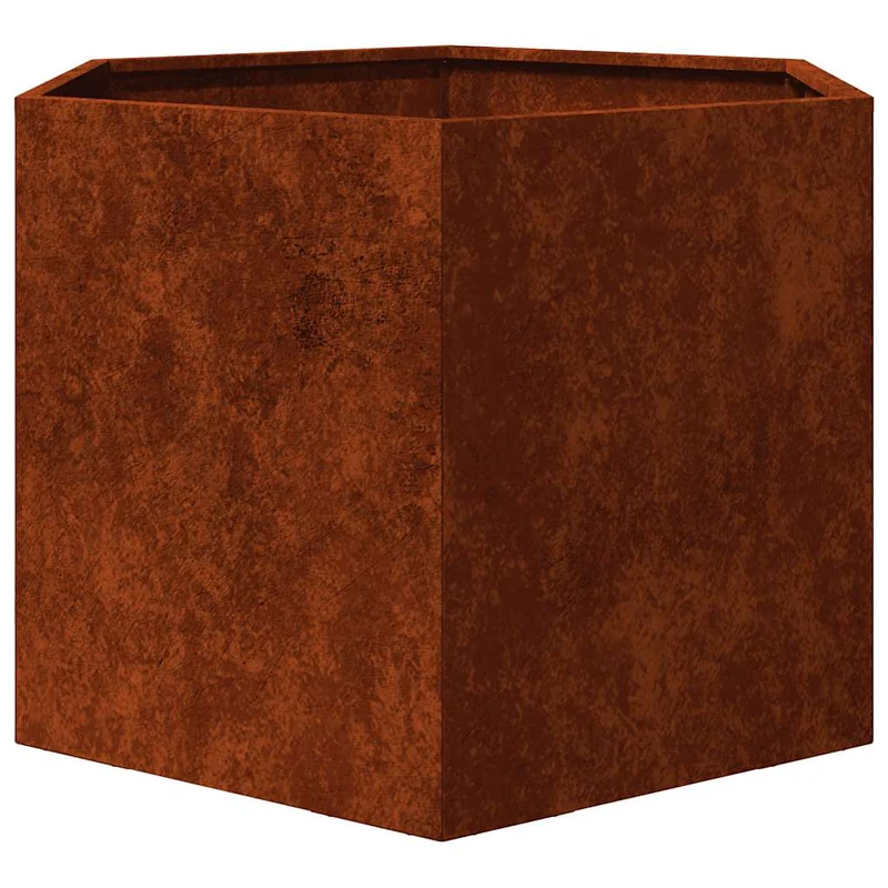 Jardinera De Acero Corten Oxidado 60x60x45 Cm