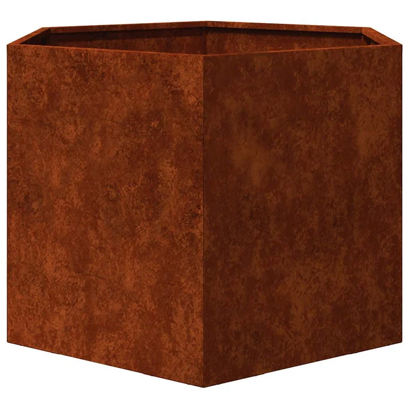 Jardinera De Acero Corten Oxidado 60x60x45 Cm