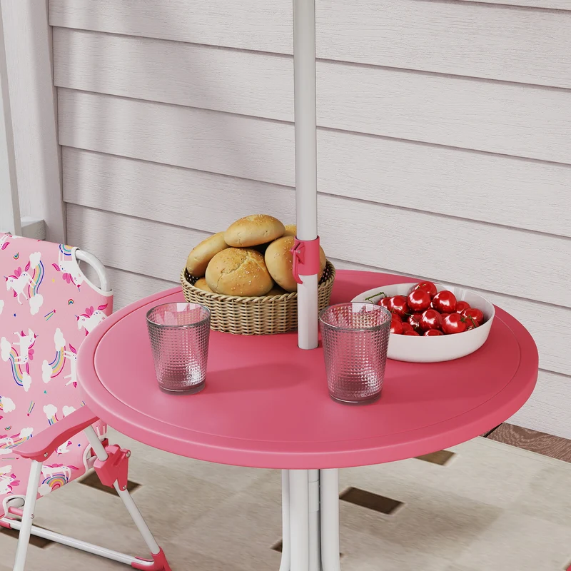 Aiyaplay Conjunto De Mesa Y Sillas Infantil De Jardín De 4 Piezas Rosa