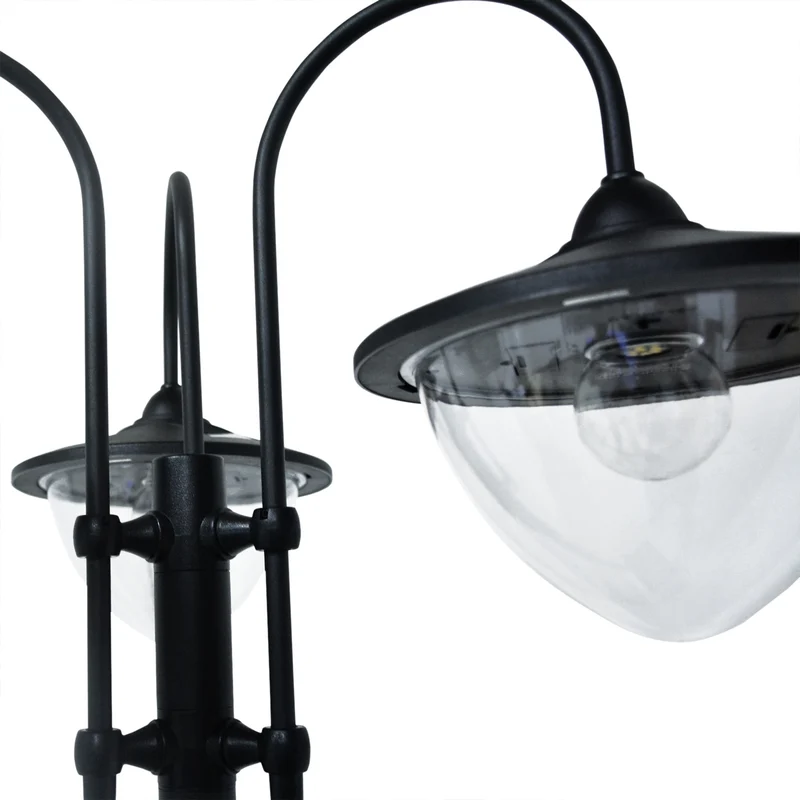 Outsunny Farol Solar De Jardín 189 Cm Con 18 Luces Led Blanca Fría 6000k Ip44