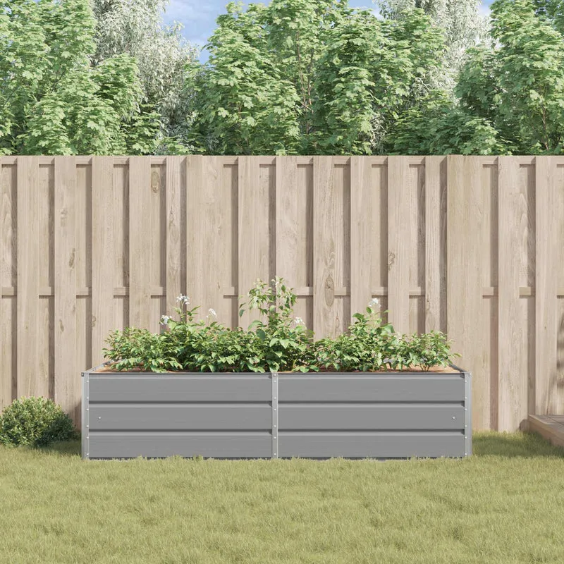 Jardinera Gris Claro 195 X 100 X 45 Cm Acero Galvanizado
