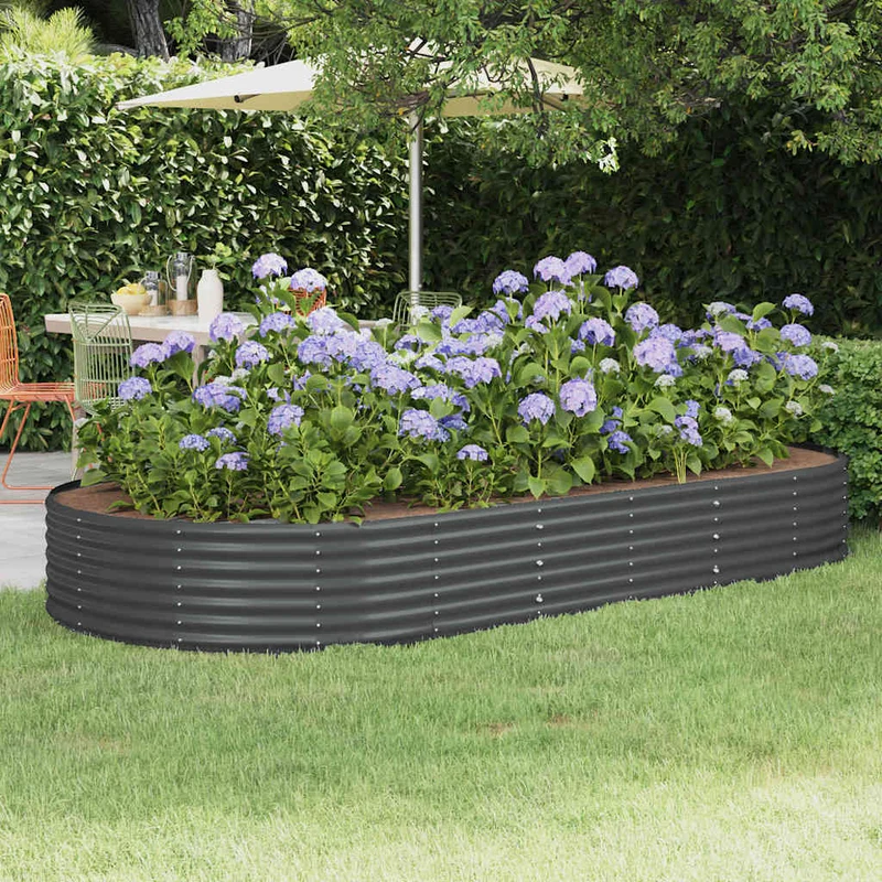 Jardinera Elevada De Acero Galvanizado 296x140x36 Cm Antracita