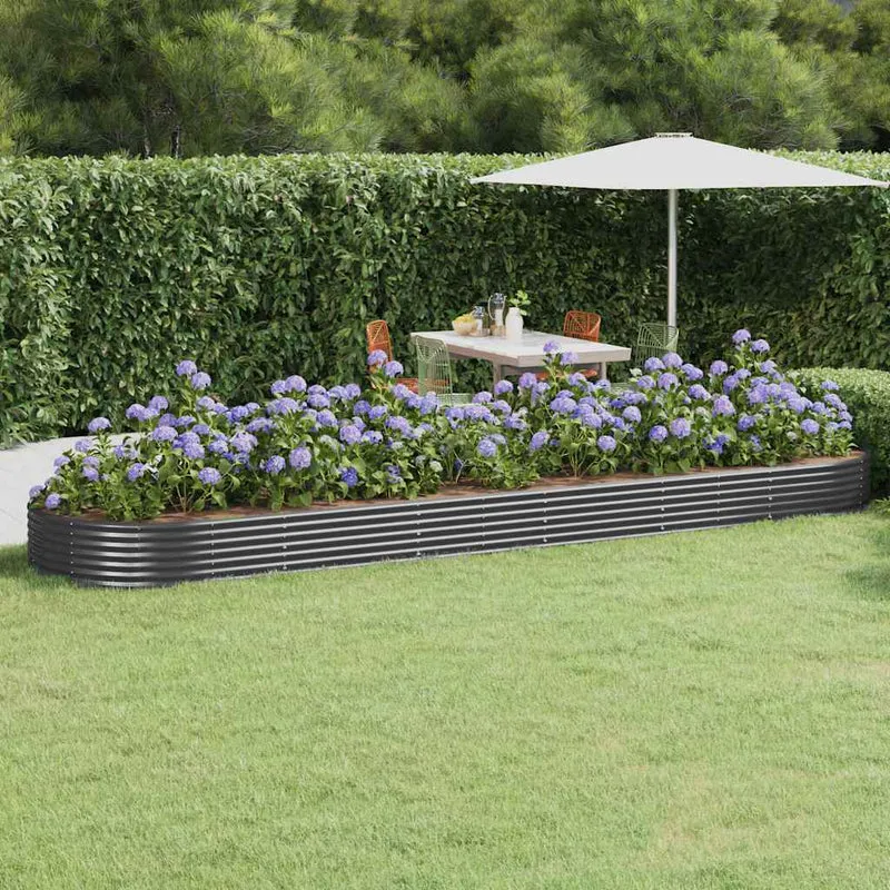 Jardinera Arriate Acero Galvanizado Antracita 523x140x36cm