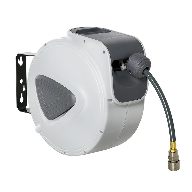 Durhand Carrete De Manguera Automático De 20 M Conector De 1/4'' Bsp Gris