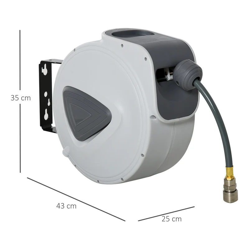 Durhand Carrete De Manguera Automático De 20 M Conector De 1/4'' Bsp Gris