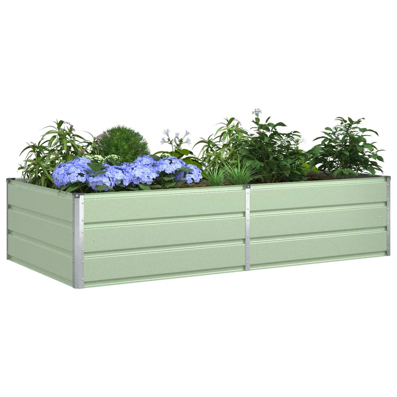 Jardinera Verde Pastel 195 X 100 X 45 Cm Acero Galvanizado