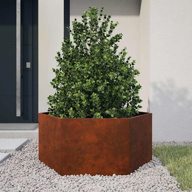 Jardinera De Acero Corten Oxidado 90x90x45 Cm