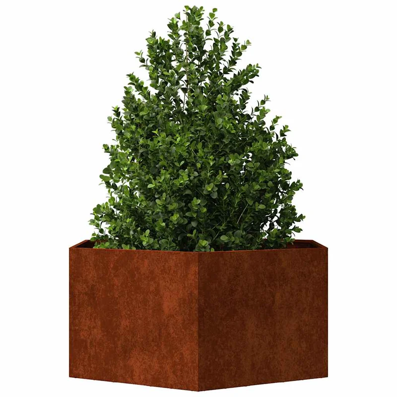 Jardinera De Acero Corten Oxidado 90x90x45 Cm