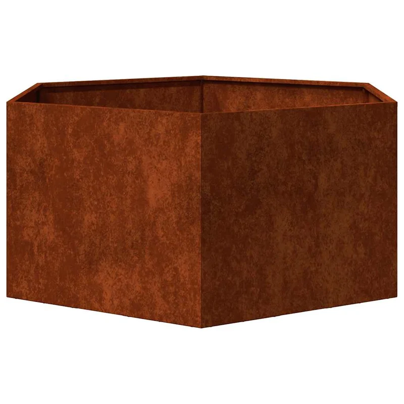 Jardinera De Acero Corten Oxidado 90x90x45 Cm