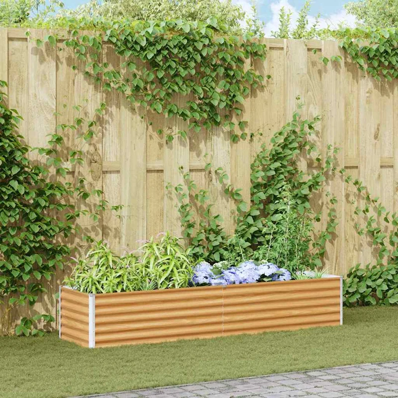 Arriate Elevado Marrón Claro 195 X 50 X 36 Cm Acero Galvanizado