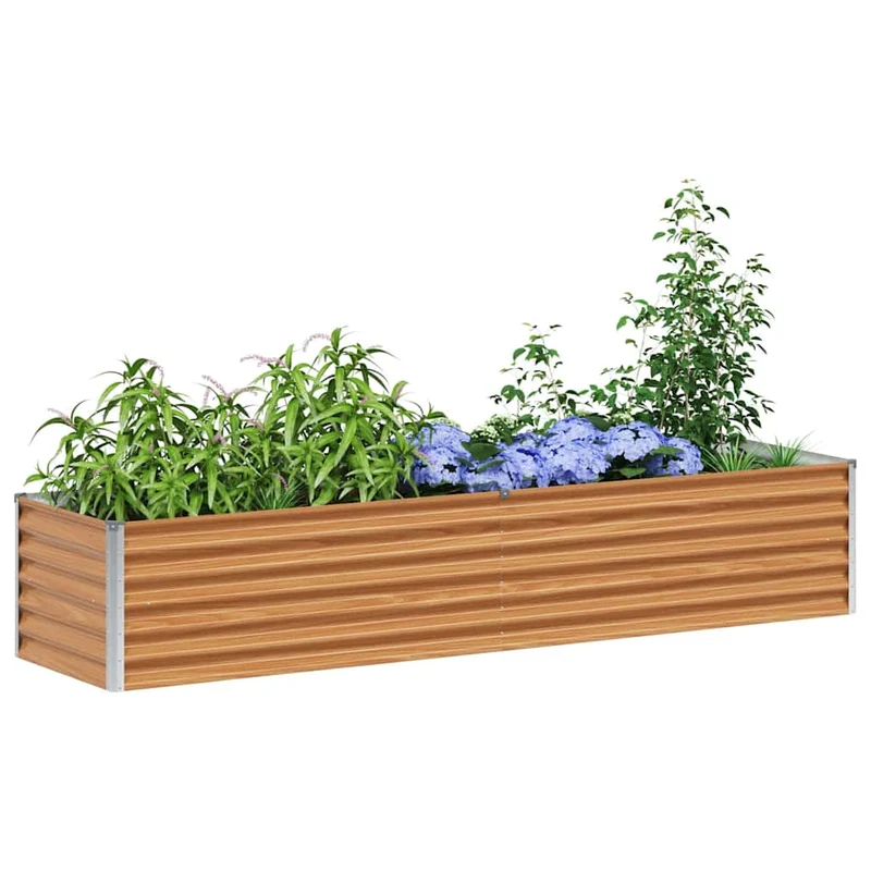 Arriate Elevado Marrón Claro 195 X 50 X 36 Cm Acero Galvanizado