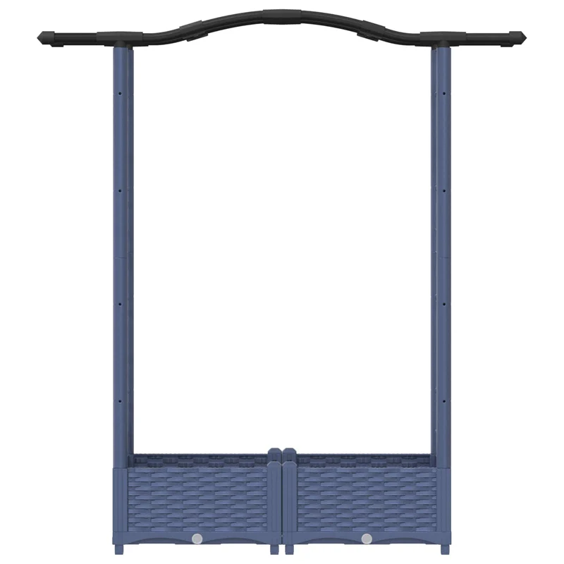 Cama Elevada Con Trellis Y Techo Gris 124 X 40 X 123 Cm Pp