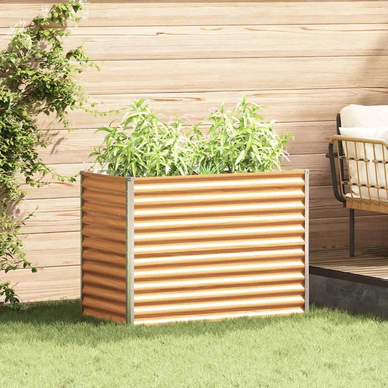 Arriate Elevado Marrón Claro 98 X 50 X 68 Cm Acero Galvanizado