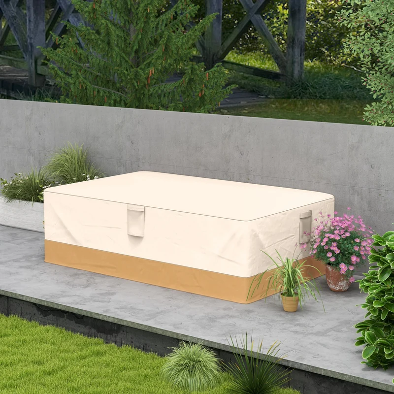 Outsunny Funda Protectora para Muebles de Jardín 275x208x78 Tela Oxford 600D Impermeable Cubierta para Sofás Mesas Exterior con 4 Ventilaciones 5 Asas y Cordón de Tracción Beige