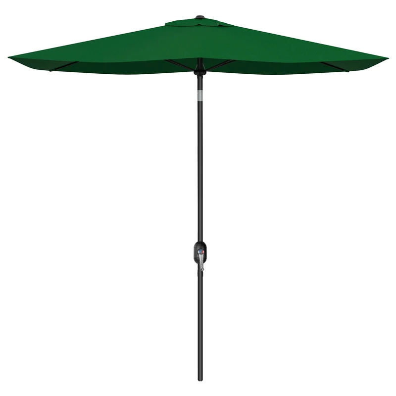 Outsunny Sombrilla de Terraza Exterior 3x2 m Parasol de Terraza Exterior con Ángulo Ajustable Mástil de Aluminio y Protección UV 50+ Sombrilla para Jardín Patio Verde