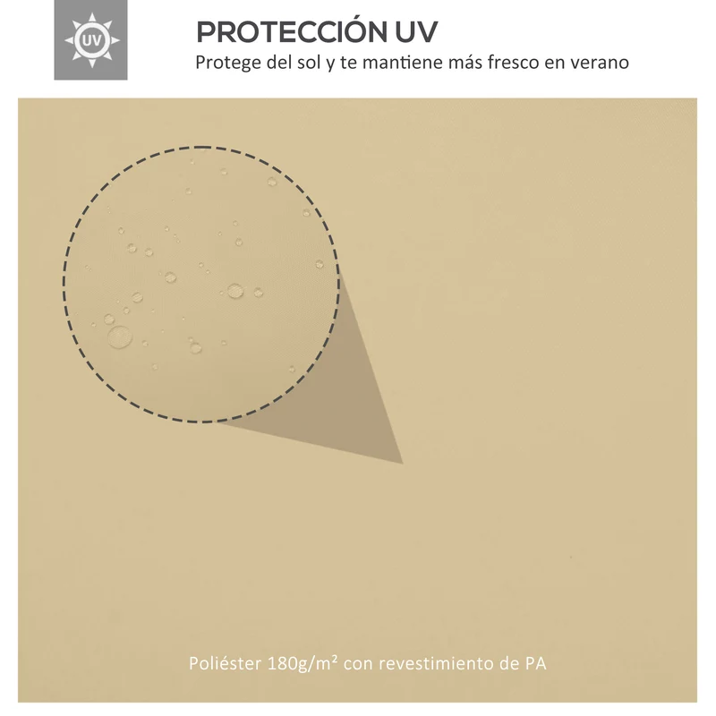Outsunny Techo de Repuesto para Cenador 4x3 m Cubierta de Repuesto con Techo Doble 10 Orificios de Drenaje y Protección UV Toldo de Recambio para Pabellón Gazebo Crema