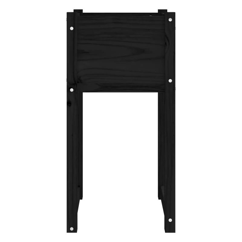 Jardinera Madera Maciza De Pino Negro 40x40x81 Cm