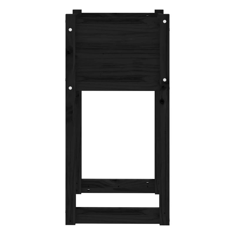 Jardinera Madera Maciza De Pino Negro 40x40x81 Cm