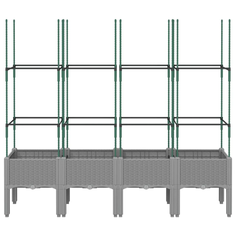 Jardinera Con Enrejado Pp Gris Claro 160x40x142,5 Cm