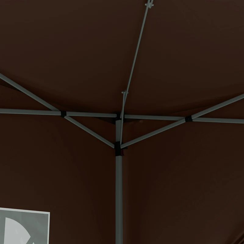 Outsunny Carpa Plegable Pop-up 3x3 M Con 4 Paredes Laterales Anti-uv Café