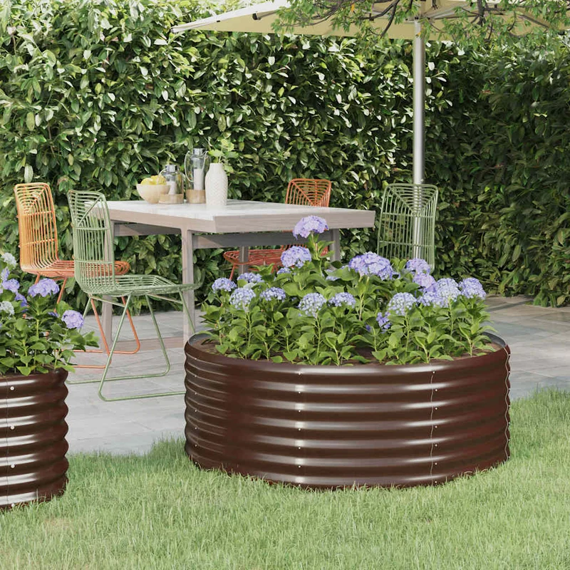Jardinera Arriate Acero Galvanizado Marrón 100x100x36cm