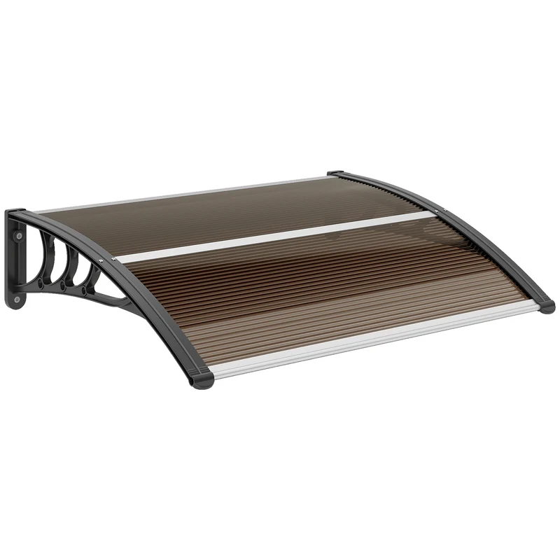 Outsunny Tejadillo De Protección 75x100cm Marquesina Para Puerta Marrón