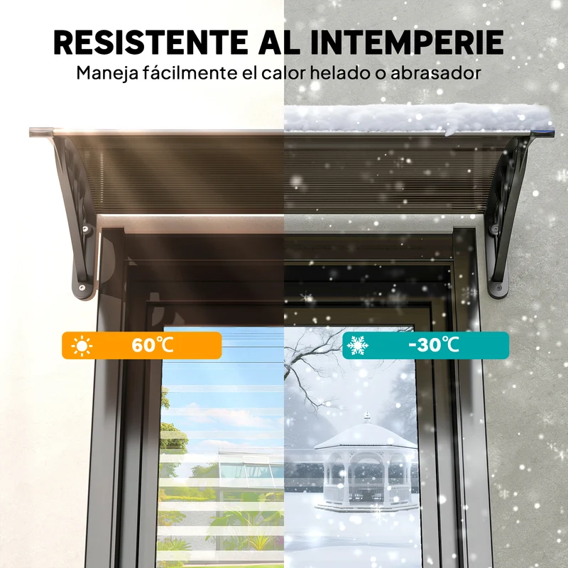 Outsunny Tejadillo De Protección 75x100cm Marquesina Para Puerta Marrón