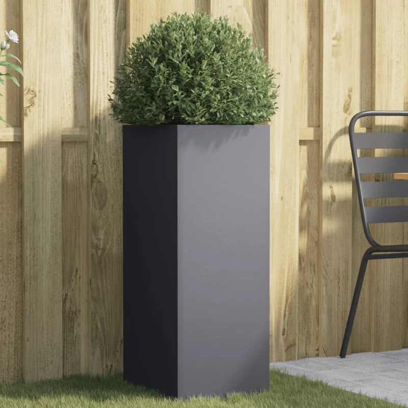 Jardinera Acero Gris Antracita 32x29x75 Cm