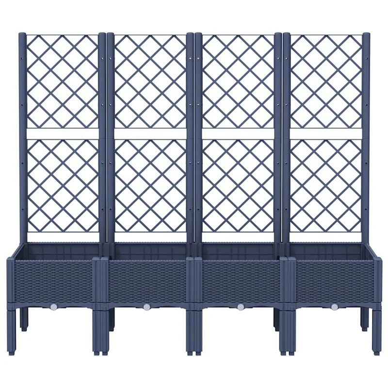 Jardinera Con Enrejado Pp Azul Gris 160x40x142 Cm