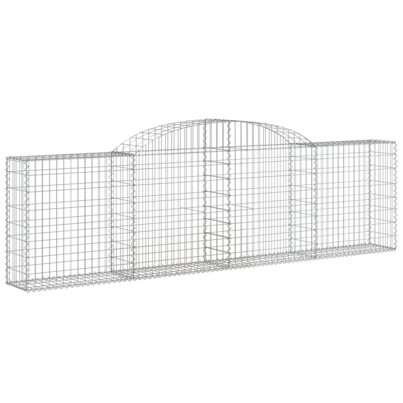Cestas De Gaviones 2 Uds Forma De Arco Hierro 300x30x80/100 Cm