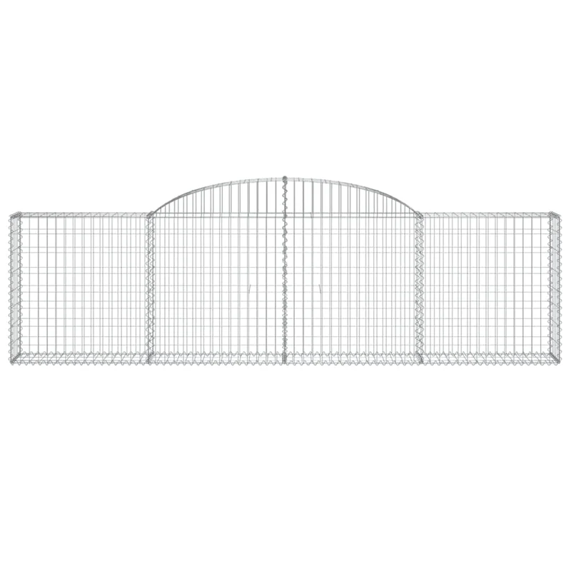 Cestas De Gaviones 2 Uds Forma De Arco Hierro 300x30x80/100 Cm