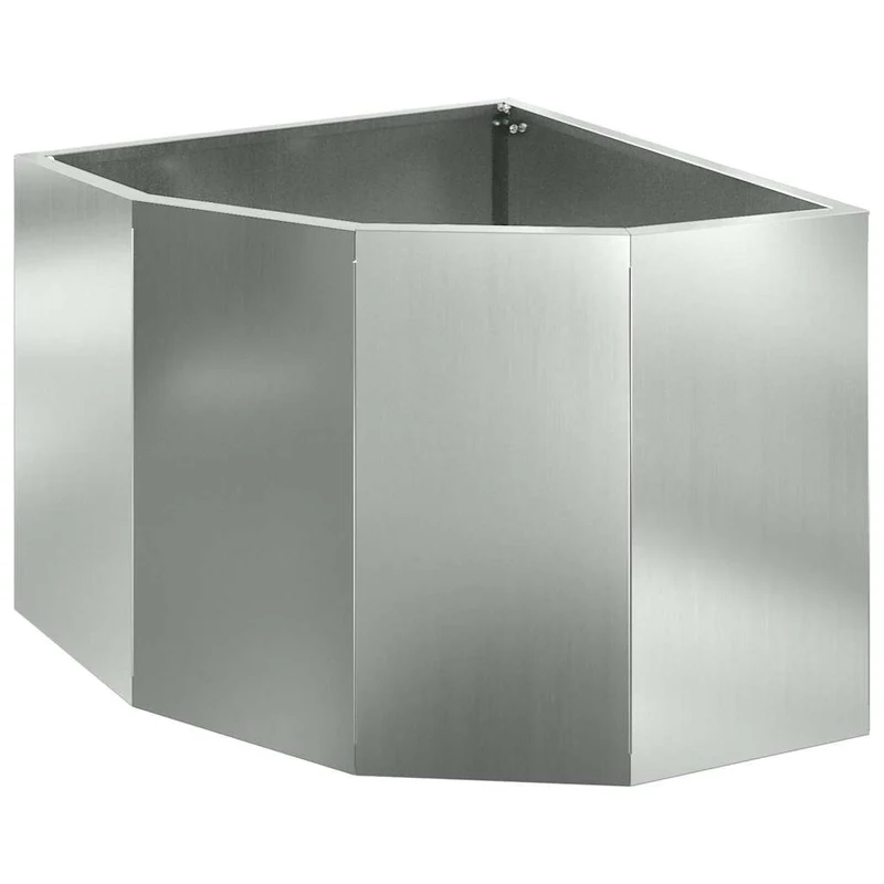 Macetero De Esquina Plateado 45 X 45 X 35 Cm Acero Galvanizado