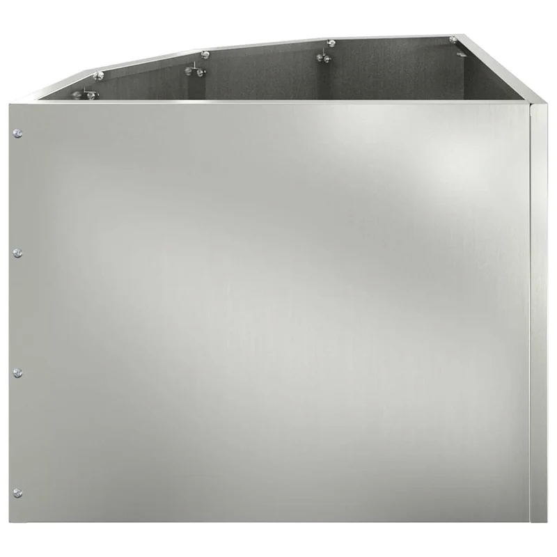 Macetero De Esquina Plateado 45 X 45 X 35 Cm Acero Galvanizado