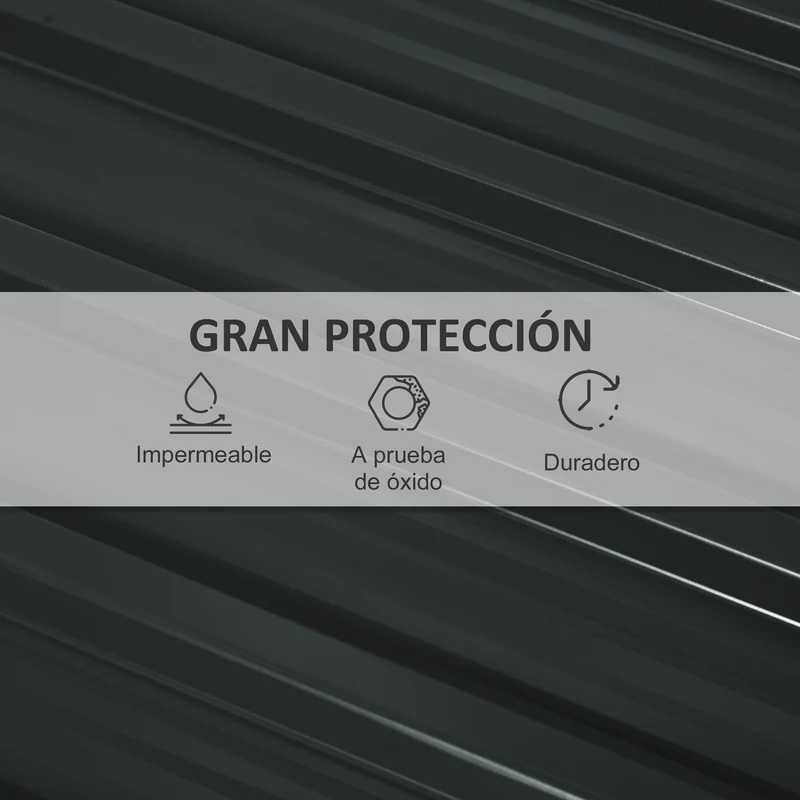 Outsunny Juego De 12 Paneles Para Tejado De Acero Galvanizado 129x45cm Gris