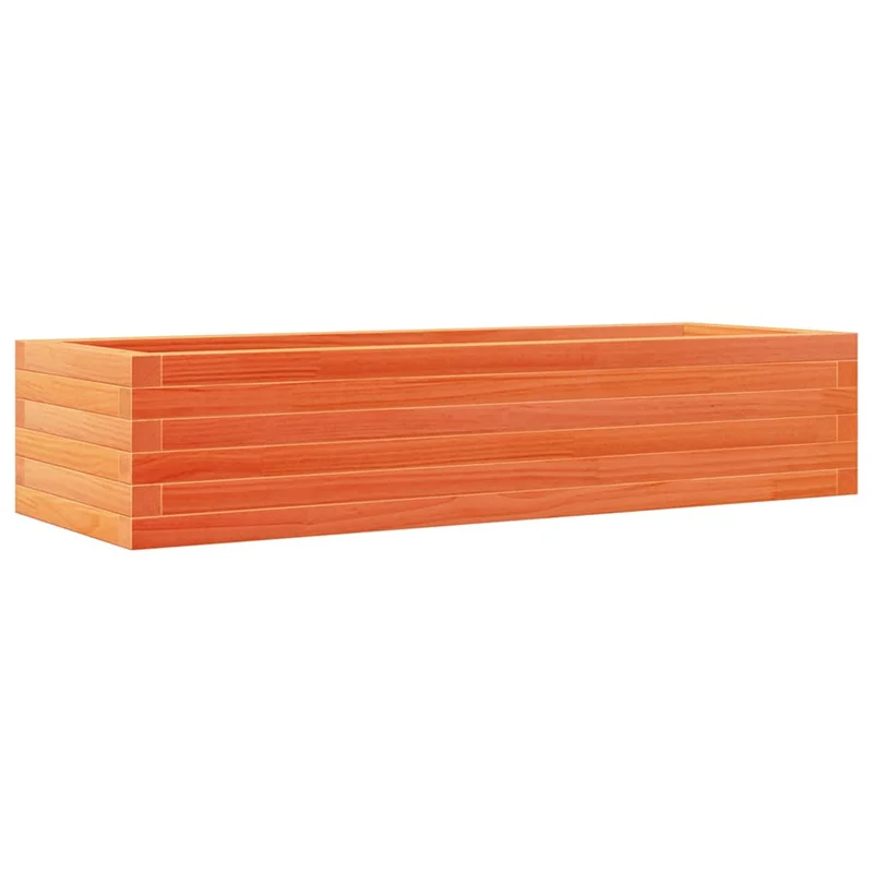 Jardinera De Madera Maciza De Pino Marrón Cera 110x40x23 Cm