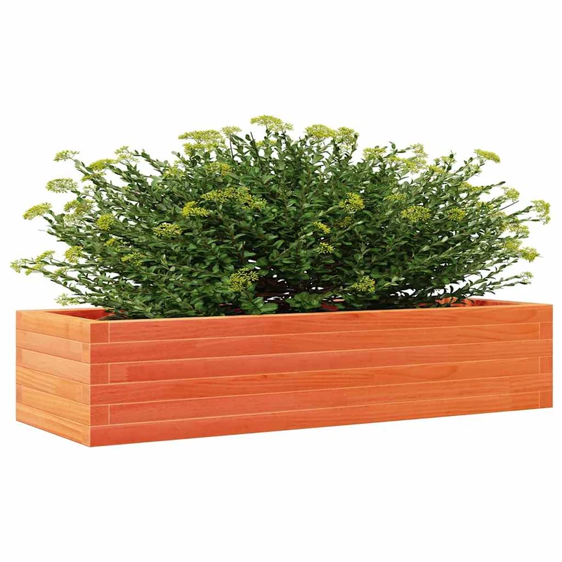 Jardinera De Madera Maciza De Pino Marrón Cera 110x40x23 Cm