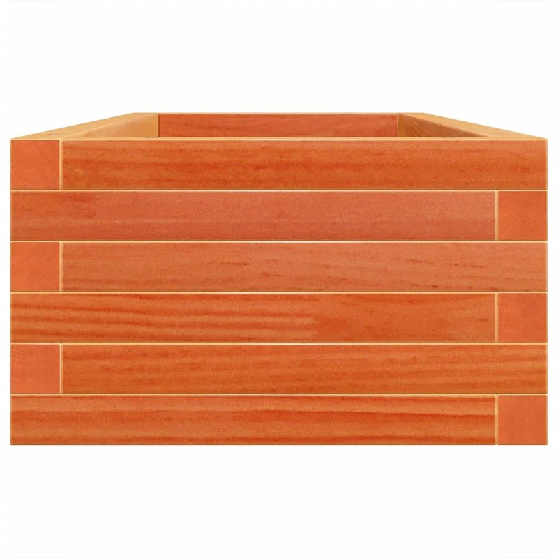 Jardinera De Madera Maciza De Pino Marrón Cera 110x40x23 Cm