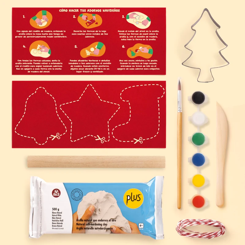 Kit Diy Adornos Navideños De Arcilla – Haz Tus Propios Adornos Para El Árbol - Resetea